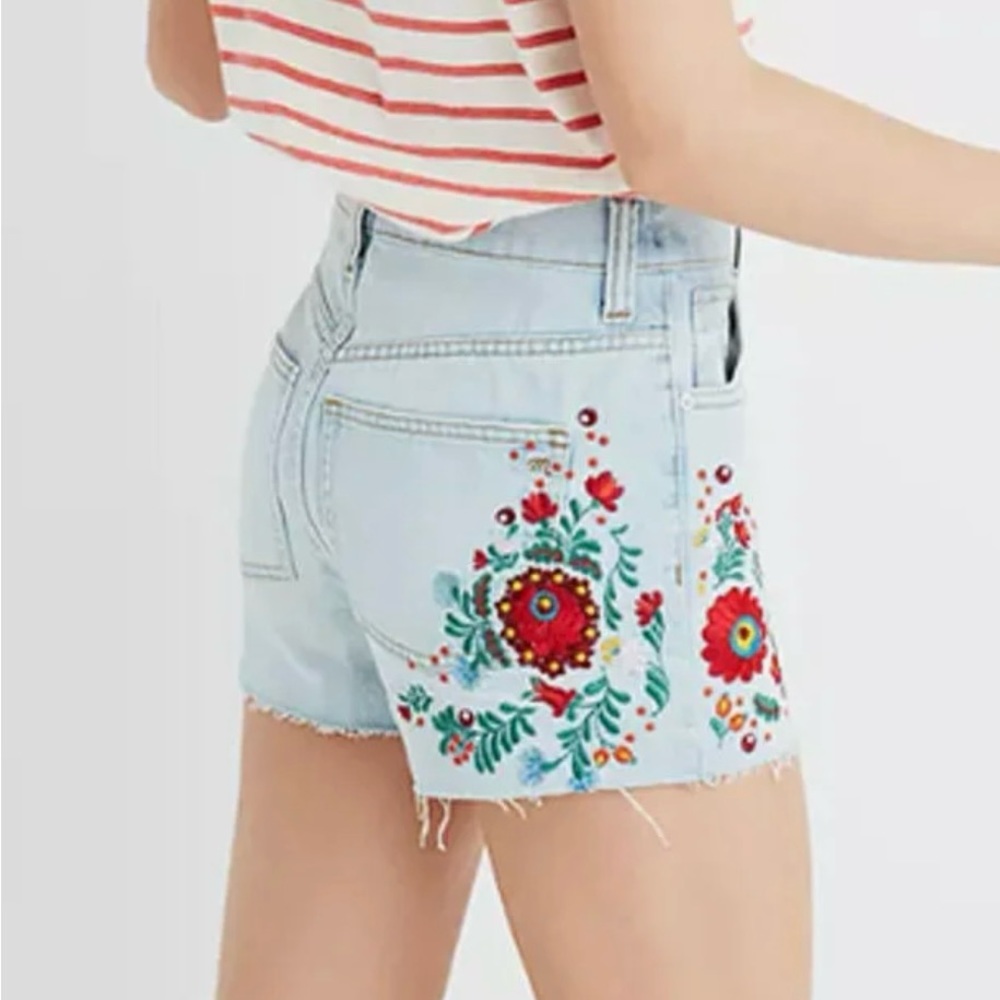 Madewell The Perfect Jean Short Embroidered